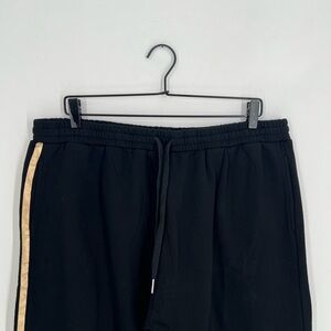 3rd Story Charlise Gold Side Stripe Black Sweatpants